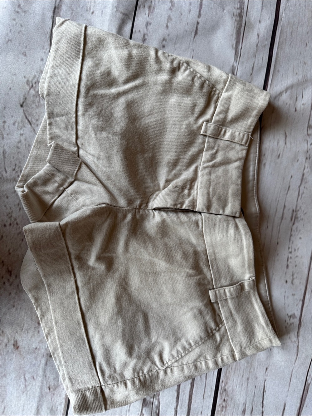 Express Mid-rise Cream Linen-Blend Shorts